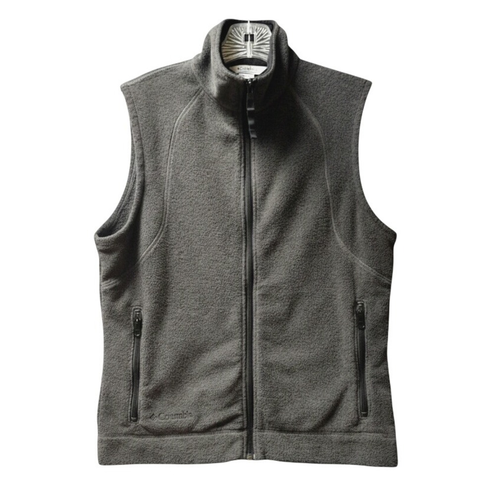COLUMBIA Dark Gray FLEECE VEST JACKET Full Zipper w/Zip Pockets LADIES SIZE M